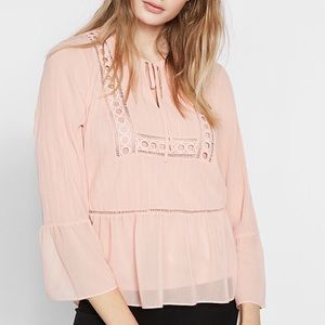 Express blush peasant blouse, size M, New (no tag)